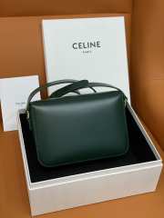 Celine Triomphe Shoulder Bag Green 22CM - 5