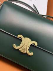 Celine Triomphe Shoulder Bag Green 22CM - 3