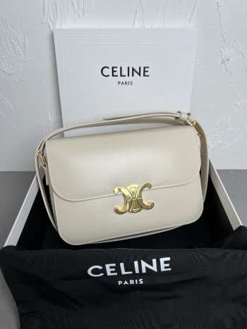 Celine Triomphe Shoulder Bag Light Stone 22CM