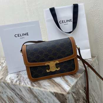 Celine Triomphe Shoulder Bag Brown&Black 22CM