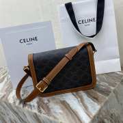 Celine Triomphe Shoulder Bag Brown&Black 22CM - 4