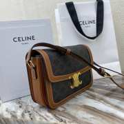 Celine Triomphe Shoulder Bag Brown&Black 22CM - 3