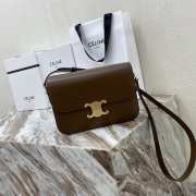 Celine Triomphe Shoulder Bag Glazed Brown 22CM - 1