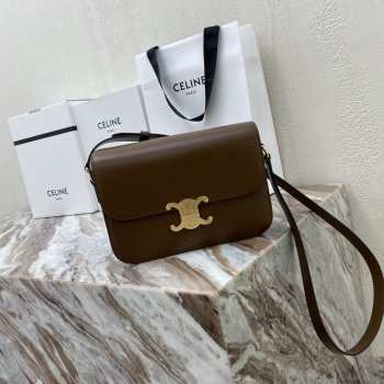 Celine Triomphe Shoulder Bag Glazed Brown 22CM