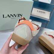 Lanvin Leather Curb Pale Pink Mango Sneaker - 6