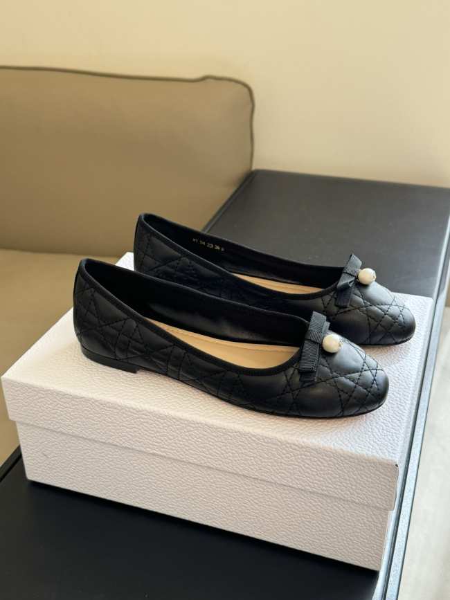 Dior Ballet Flat Black Quilted Cannage Calfskin - 1