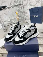 Dior B25 Runner Sneaker Black Suede with White Technical Mesh and Black Dior Oblique Canvas - 1