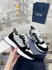 Dior B25 Runner Sneaker Black Suede with White Technical Mesh and Black Dior Oblique Canvas - 3