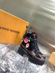 Louis Vuitton Leather Monogram Checkpoint Platform Desert Boots Black 012 - 1