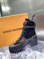 Louis Vuitton Leather Monogram Checkpoint Platform Desert Boots Black 012 - 3