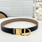 Dior 30 Montaigne Reversible Belt Black and Beige 3cm - 3