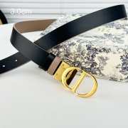 Dior 30 Montaigne Reversible Belt Black and Beige 3cm - 2