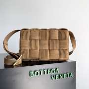 Bottega Veneta Padded Cassette Intreccio Corduroy Suede Crossbody Bag Jacobean - 1