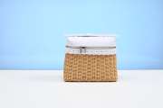 Loro Piana White Pocket Wicker Pouch 19cm - 1