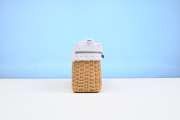 Loro Piana White Pocket Wicker Pouch 19cm - 6