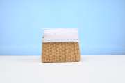 Loro Piana White Pocket Wicker Pouch 19cm - 4