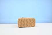 Loro Piana White Pocket Wicker Pouch 19cm - 3