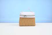 Loro Piana White Pocket Wicker Pouch 19cm - 2