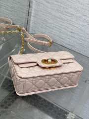 Dior Small Jolie Top Handle Bag in Powder Pink Cannage Calfskin 22cm - 2