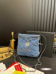 chanel bag blue small size - 1