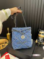 chanel bag blue small size - 4