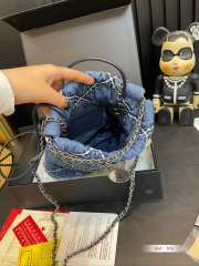 chanel bag blue small size - 2